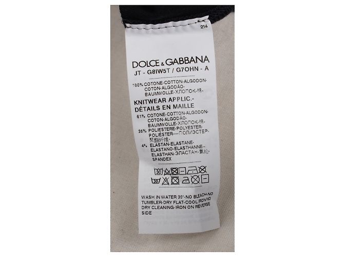 Camiseta de algodón negro con estampado de logo de corona Dolce & Gabbana - vista 6