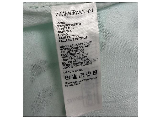 Falda midi de poliéster verde menta con detalles de encaje Zimmermann - vista 5