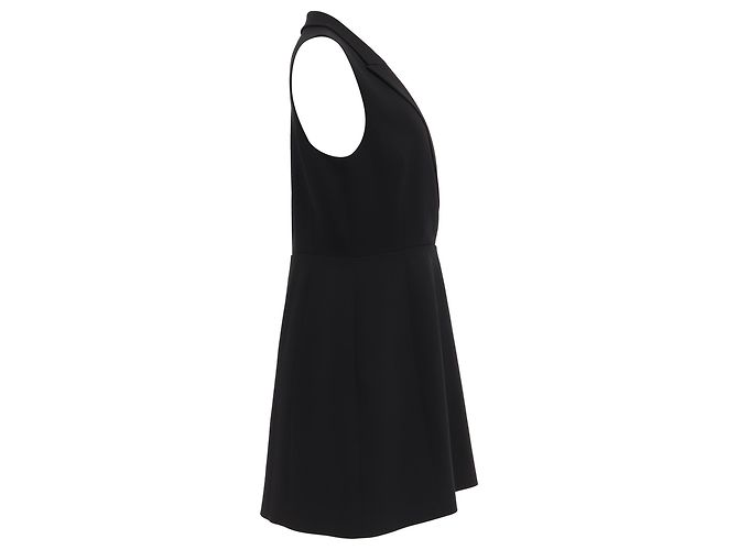 Theory Vestido Mini con Efecto Envolvente en Triacetato Negro - vista 3