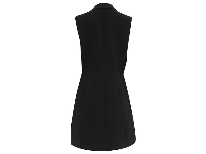 Theory Vestido Mini con Efecto Envolvente en Triacetato Negro - vista 4