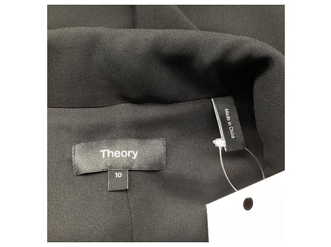 Theory Vestido Mini con Efecto Envolvente en Triacetato Negro - vista 6