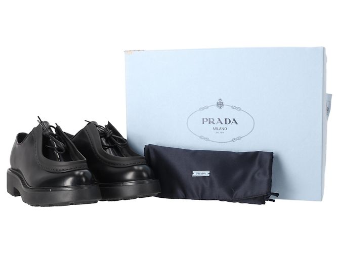 Mocassini Prada Diapason in pelle nera spazzolata Nero - vista 6