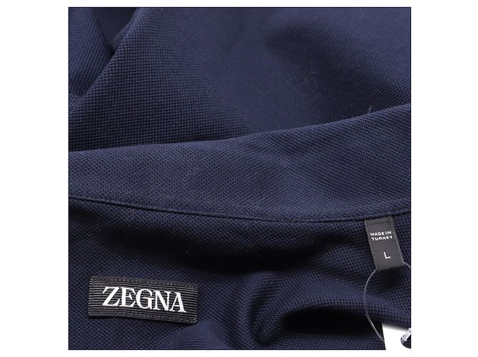 Ermenegildo Zegna Camicia a maniche lunghe con bottoni Zegna in cotone blu navy - vista 5