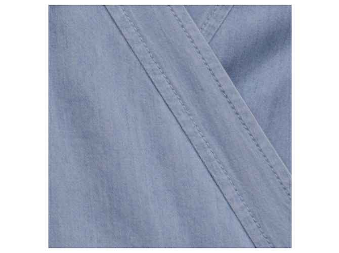 Vestido envolvente de chambray con cuello Savion de Diane von Furstenberg en rayón azul claro - vista 2