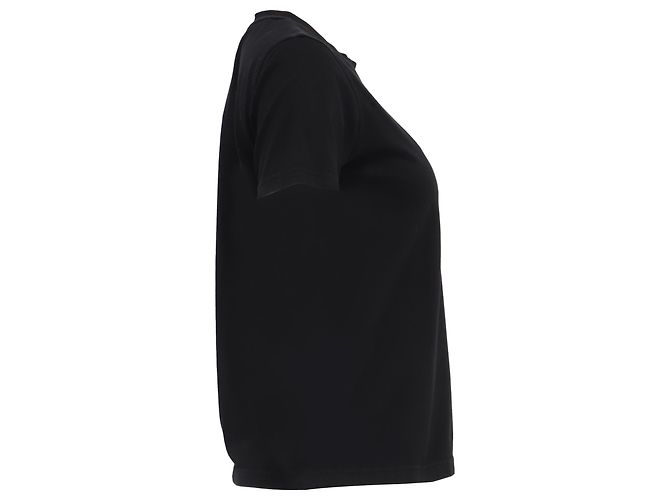 Camiseta de algodón negro con logo bordado de Burberry - vista 3