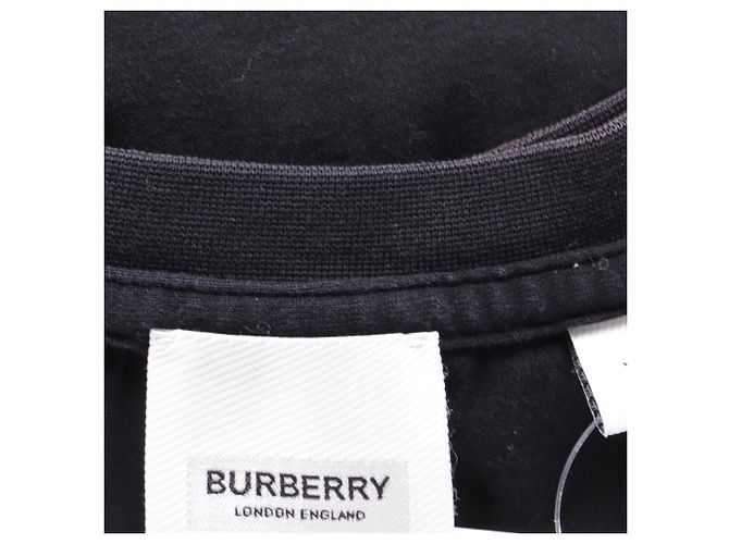 Camiseta de algodón negro con logo bordado de Burberry - vista 5