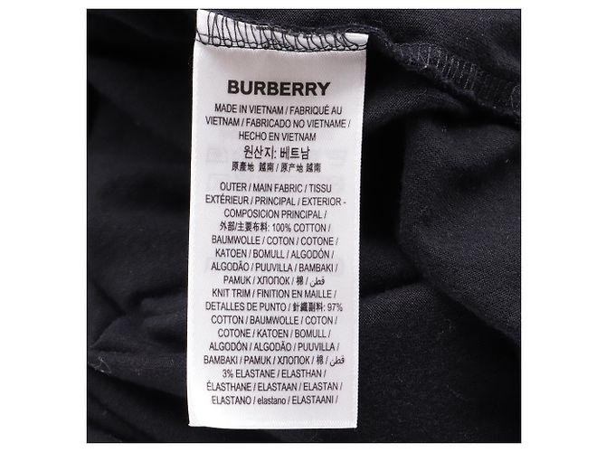 Camiseta de algodón negro con logo bordado de Burberry - vista 6