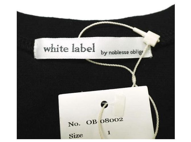 Autre Marque Camiseta de algodón U de cuello sólido de White Label por Noblesse Oblige Negro - vista 3