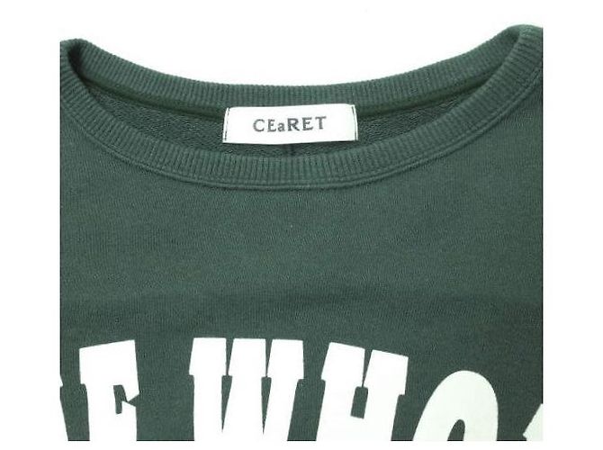 Autre Marque Baumwoll-Sweatshirt mit CEaRET Remake-Logo Grün Dunkelgrün - Ansicht 4