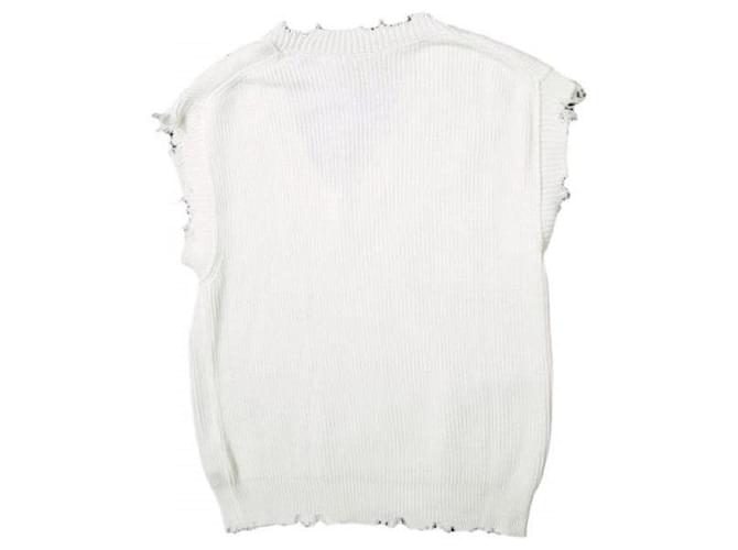 Autre Marque Chaleco de algodón de punto Damage AP STUDIO Blanco - vista 2