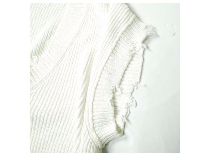 Autre Marque Chaleco de algodón de punto Damage AP STUDIO Blanco - vista 5