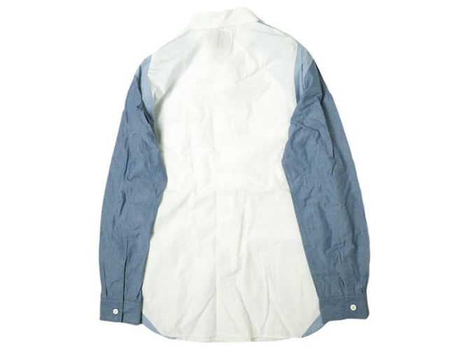 Autre Marque Camisa de algodão com gradiente de manchas de tinta Branco Azul - vista 2
