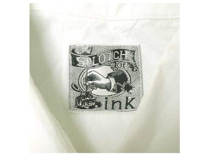 Autre Marque Camisa de algodão com gradiente de manchas de tinta Branco Azul - vista 3
