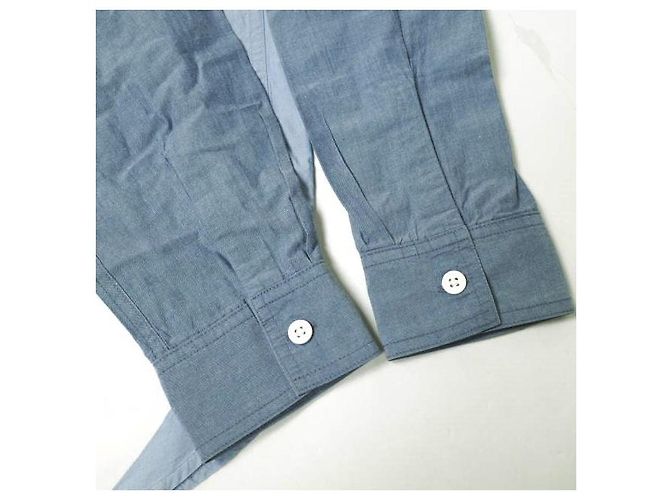 Autre Marque Camisa de algodão com gradiente de manchas de tinta Branco Azul - vista 5