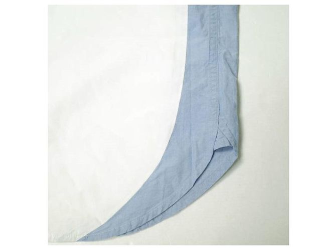 Autre Marque Camisa de algodão com gradiente de manchas de tinta Branco Azul - vista 6