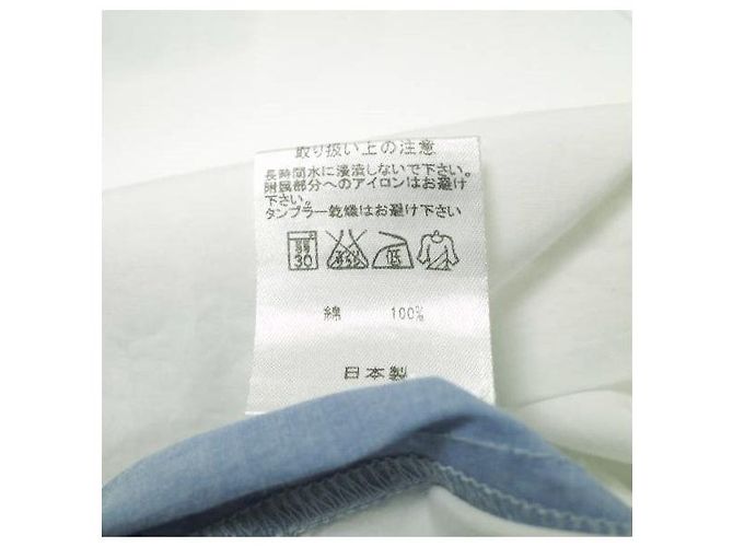 Autre Marque Camisa de algodão com gradiente de manchas de tinta Branco Azul - vista 7