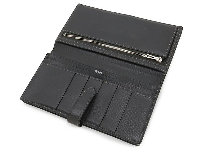 Hermès Hermes Bearn Soufflé Bi-fold Long Wallet Brown - view 6
