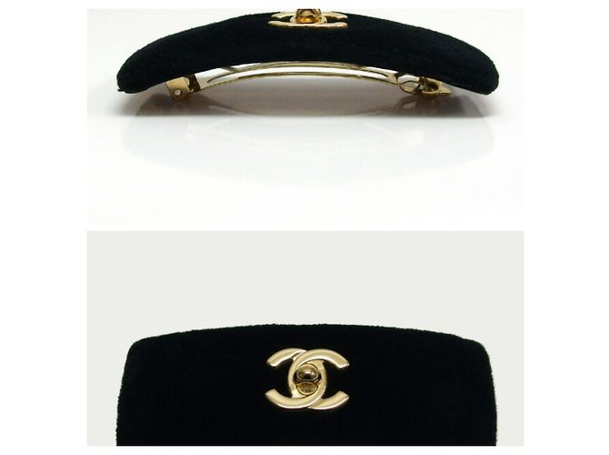 Fermaglio in Velluto Coco Mark Turnlock di Chanel in Nero - vista 3
