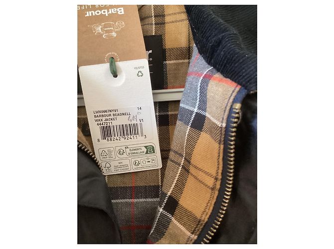Nuova giacca Barbour Beadnell con cappuccio rimovibile in blu navy T40 - vista 5