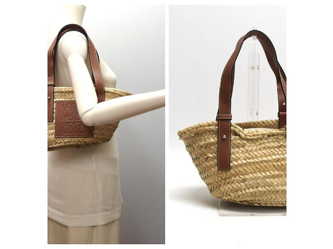 Borsa in rafia Loewe (Piccola) Marrone - vista 3
