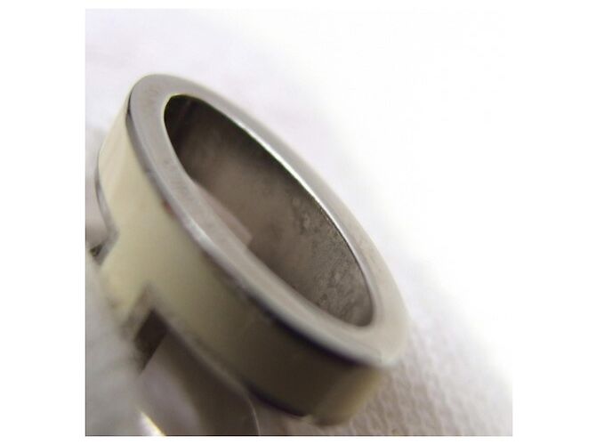 Hermès Collar de cadena plateada Hermes Pop H Plata Blanco - vista 11