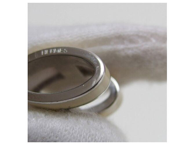 Hermès Collar de cadena plateada Hermes Pop H Plata Blanco - vista 9