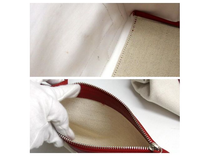 Borsa Tote Cabas S Navy di Balenciaga Bianco Rosso - vista 12