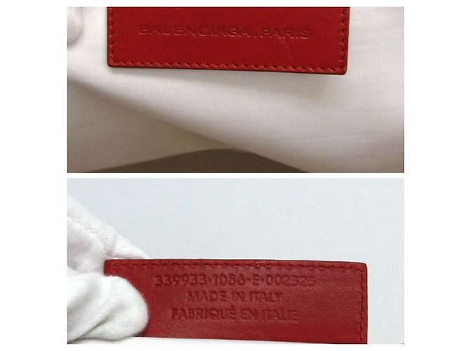 Borsa Tote Cabas S Navy di Balenciaga Bianco Rosso - vista 6