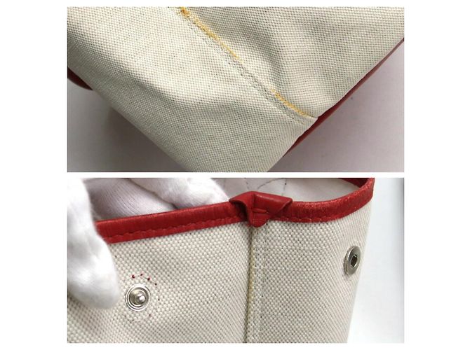 Borsa Tote Cabas S Navy di Balenciaga Bianco Rosso - vista 8