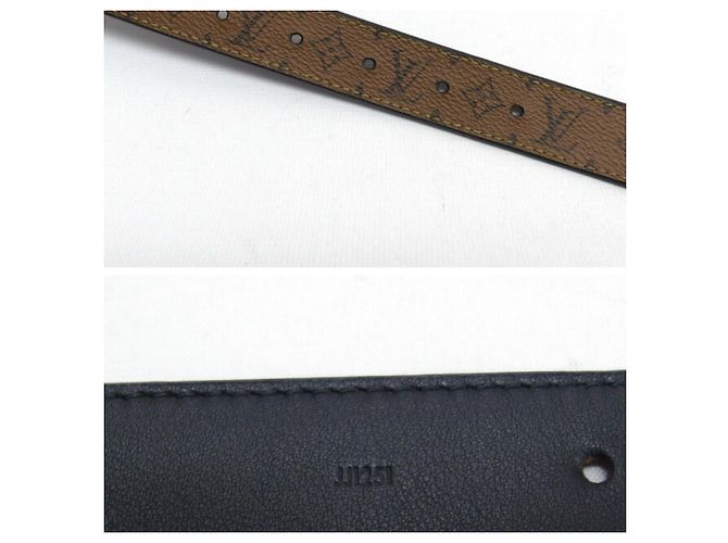 Cintura LV Initial Monogram Reverse Louis Vuitton Marrone Nero Marrone scuro - vista 7