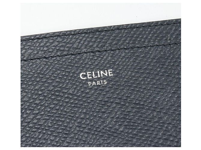 Céline Tarjetero de piel de ternera granulada Celine Azul - vista 4