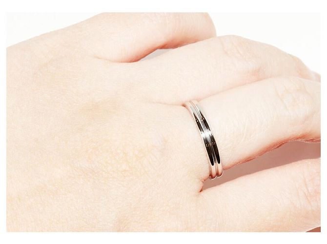Boucheron Godron Pt950 Ring Größe 55 Silber - Ansicht 5