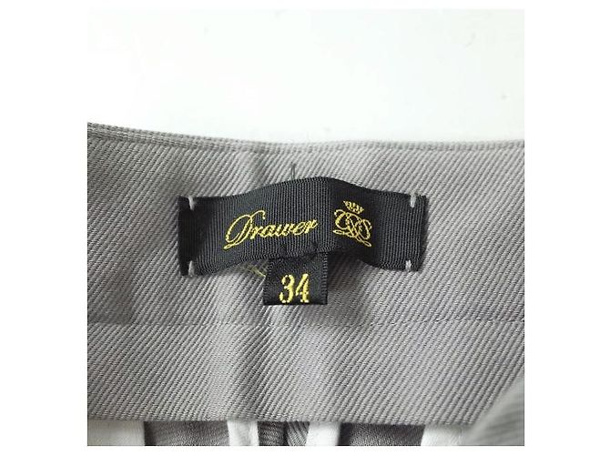 Autre Marque Calças Baker de sarja de algodão Drawer Marrom Cinza - vista 3