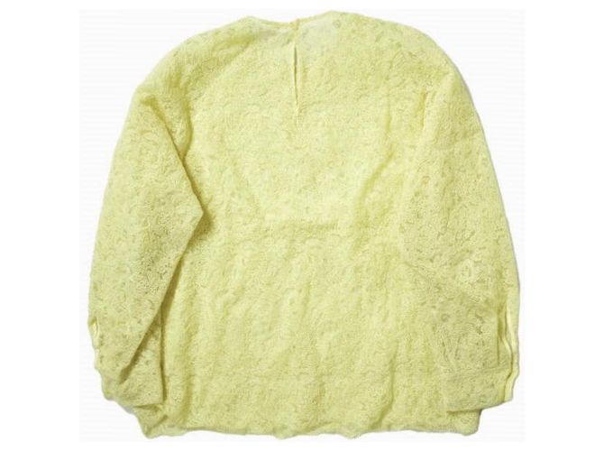Autre Marque Bestickte Bluse mit Spitzenbesatz Drawer Gelb - Ansicht 2