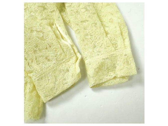 Autre Marque Bestickte Bluse mit Spitzenbesatz Drawer Gelb - Ansicht 5