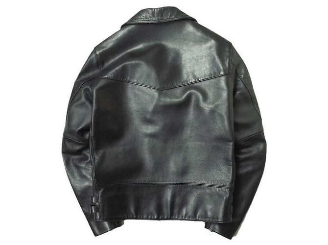 Autre Marque H BEAUTY&YOUTH Chaqueta Doble Riders de Cuero de Caballo Negro - vista 2