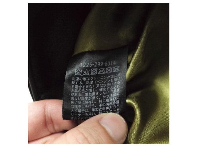 Autre Marque H BEAUTY&YOUTH Chaqueta Doble Riders de Cuero de Caballo Negro - vista 7