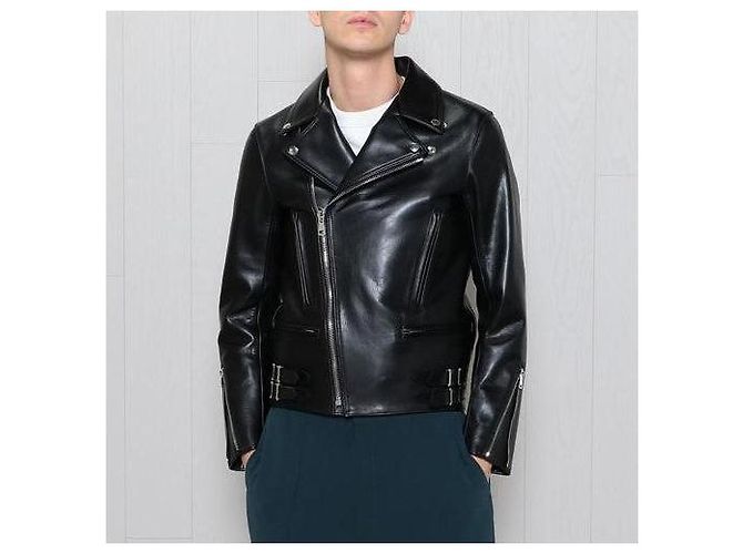Autre Marque H BEAUTY&YOUTH Chaqueta Doble Riders de Cuero de Caballo Negro - vista 8