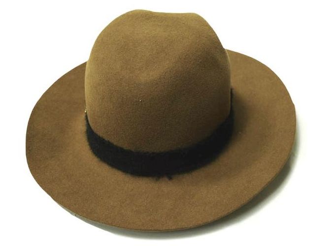 Autre Marque Cappello di Lana Shaggy Ribbon Maniera Marrone Cammello - vista 2