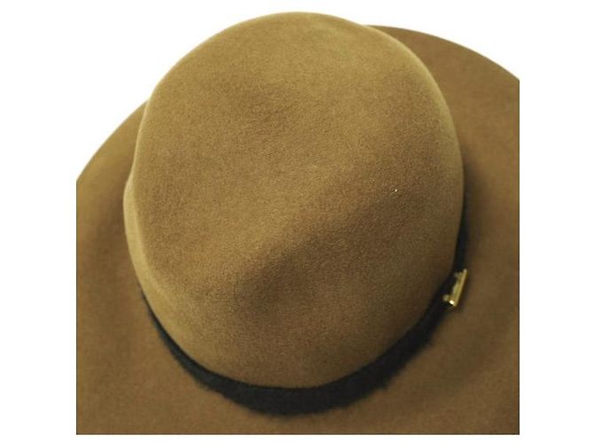 Autre Marque Cappello di Lana Shaggy Ribbon Maniera Marrone Cammello - vista 4