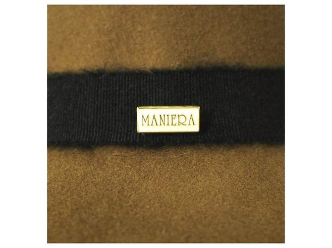 Autre Marque Cappello di Lana Shaggy Ribbon Maniera Marrone Cammello - vista 5
