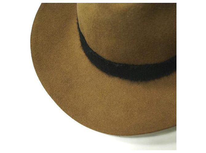Autre Marque Cappello di Lana Shaggy Ribbon Maniera Marrone Cammello - vista 6
