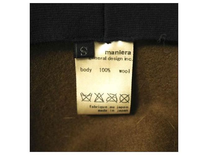 Autre Marque Cappello di Lana Shaggy Ribbon Maniera Marrone Cammello - vista 9