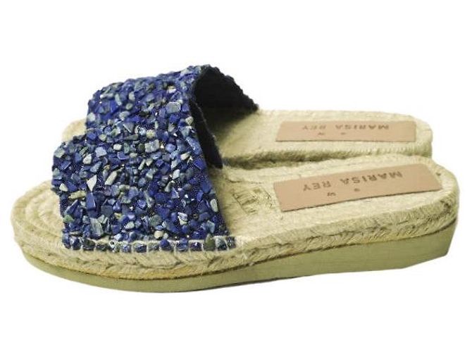 Autre Marque Sandali Espadrilles in Juta e Pelle MARISA REY TAMARU Blu Blu navy - vista 2