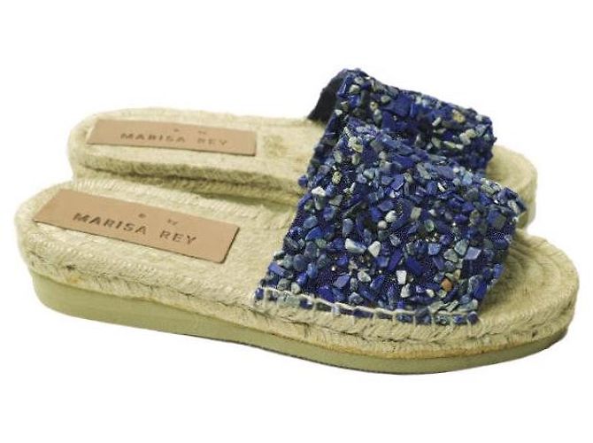 Autre Marque Sandali Espadrilles in Juta e Pelle MARISA REY TAMARU Blu Blu navy - vista 3