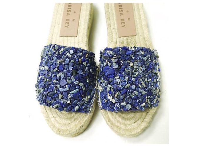 Autre Marque Sandali Espadrilles in Juta e Pelle MARISA REY TAMARU Blu Blu navy - vista 5