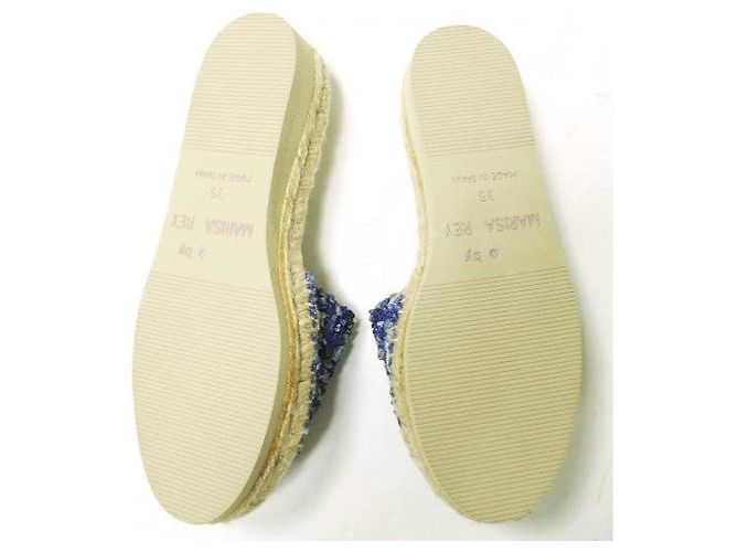 Autre Marque Sandali Espadrilles in Juta e Pelle MARISA REY TAMARU Blu Blu navy - vista 8