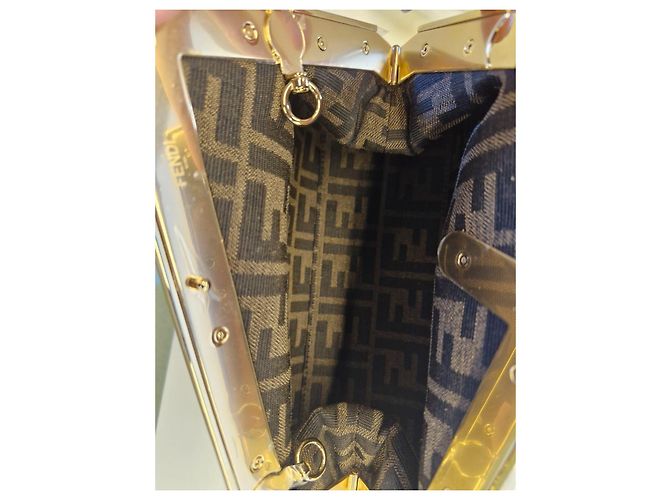 Baguette Clutch Fendi First Bianca Ricamo Zodiaco Bianco - vista 3