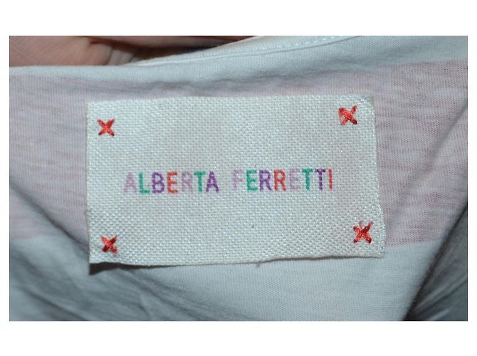 Crop top de algodón Alberta Ferretti blanco y rojo Roja - vista 6