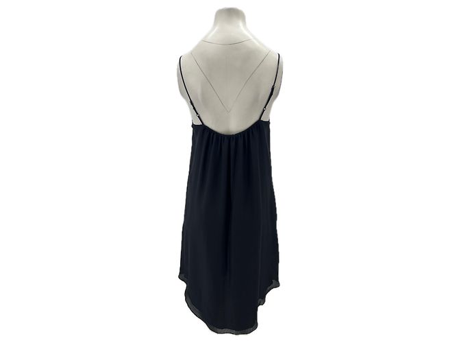 L'Agence Vestido negro con flor de seda - vista 2